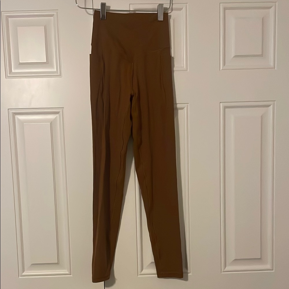 Aerie Brown Slim Fit Leggings with Wide Waistband